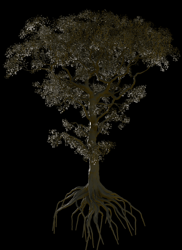Hero tree generated with Natsura effectors inside Houdini