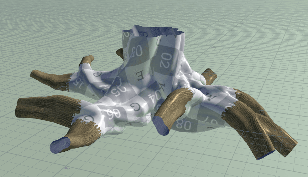 Watertight extended roots generated from a tree simulation