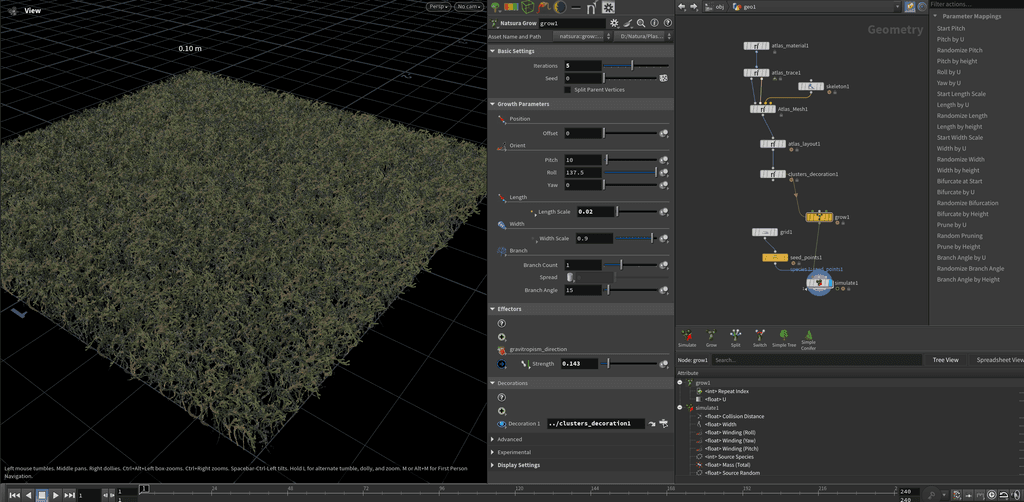 Dense grass and micro-foliage close-up for environment art