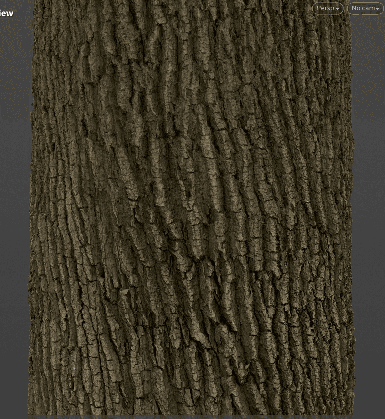 High-to-low bake from highpoly tree scan for game foliage