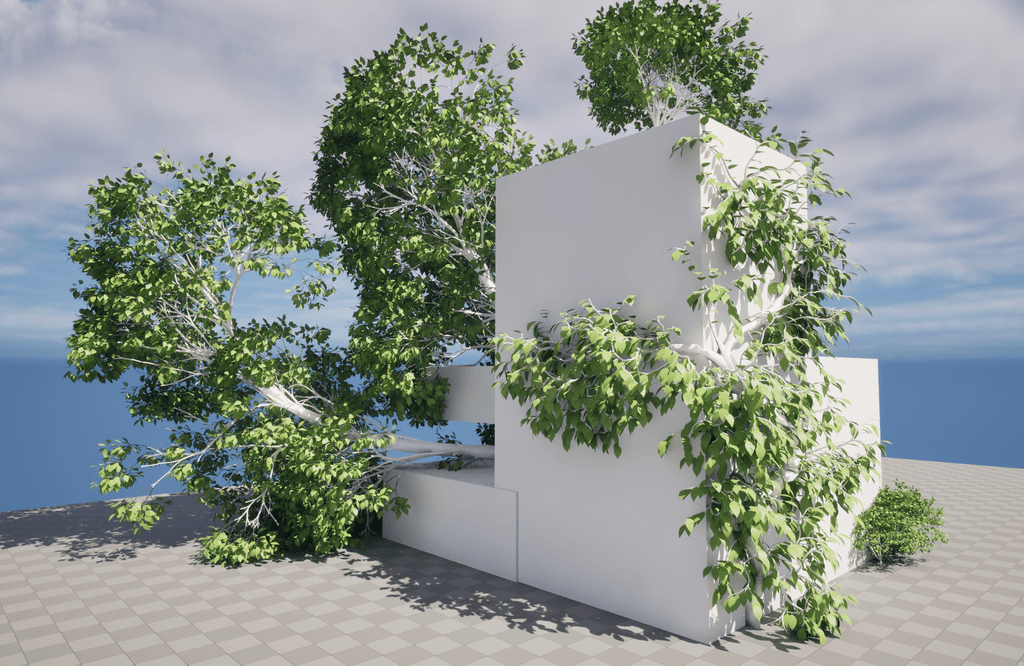 Natsura trees and foliage rendered in Unreal Engine 5