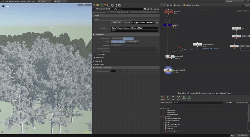 Large-scale forest generated with Natsura